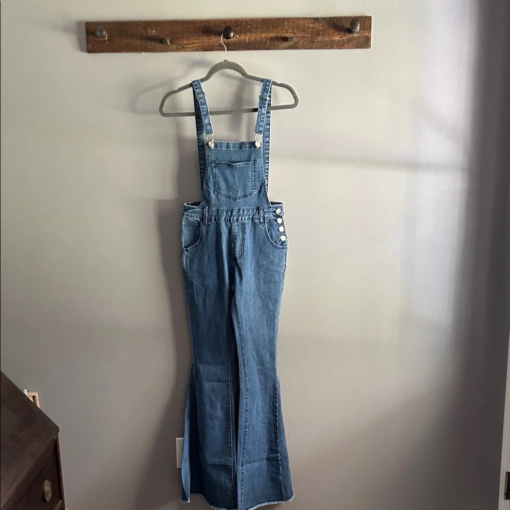 Blue Denim Overalls with Classic Indigo Wash - Picture 1 of 4